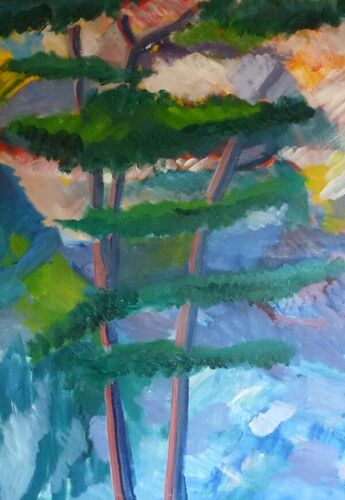Between the trees
