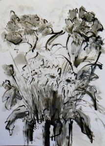 Black and white flowers