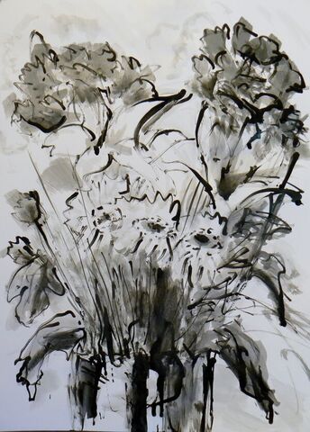 Black and white flowers