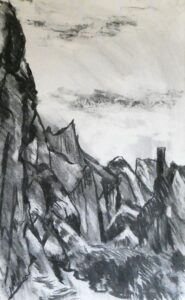 Clay Cliffs charcoal study