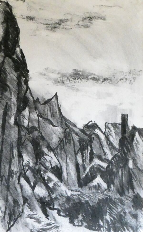 Clay Cliffs charcoal study