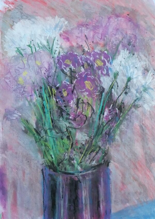 Purple and white flowers